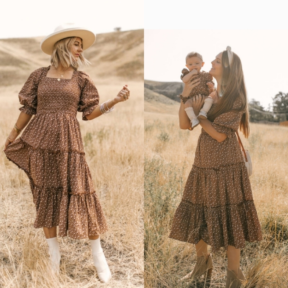 Ivy City Co Brown Floral Maxi Dress